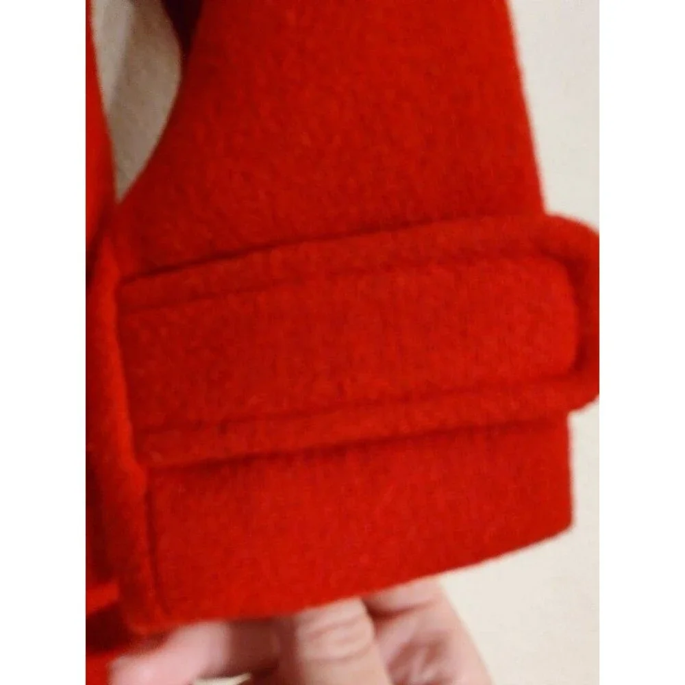 NWT Baby Gap Girls Red Wool Blend Hooded Coat Toggle Buttons Toddler Size 5T